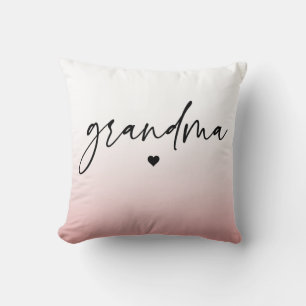 Elegant and Subtle Pink Grandma Script Gift Throw Pillow