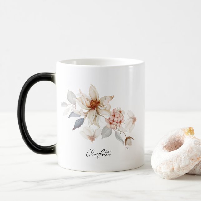 Elegant and Timeless Floral Magic Mug (With Donut)