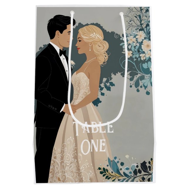 Elegant and Timeless Wedding Invitation Design Medium Gift Bag (Back)