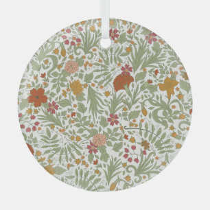 Elegant and whimsical floral pattern. glass ornament