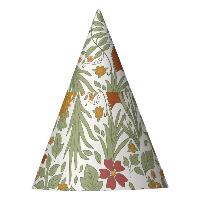 Elegant and whimsical floral pattern. party hat (Front)