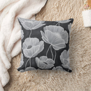 Elegant and Whimsical Poppies Throw Pillow