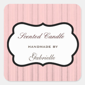 Elegant and wimsical pink stripe square sticker