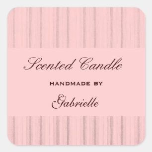 Elegant and wimsical pink stripe square sticker