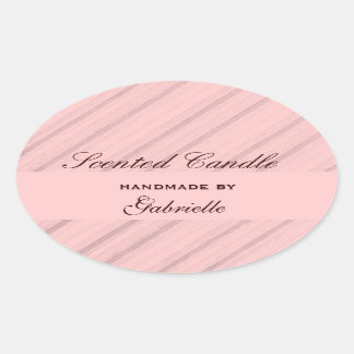 Elegant and wimzical pink stripe oval sticker