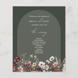 Elegant Anemone Arch Dark Green Wedding