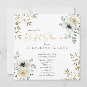 Elegant Anemone Floral Bridal Shower Invitation