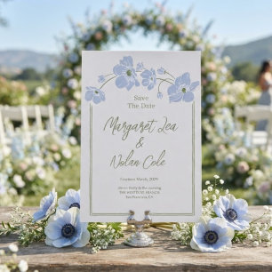 Elegant Anemone Floral Save the Date Invitation