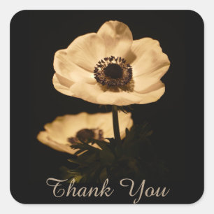 Elegant Anemone Flowers Thank You Square Sticker