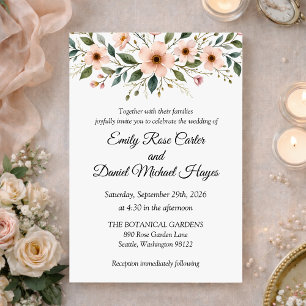Elegant Anemone Wildflower Botanical Wedding  Invitation