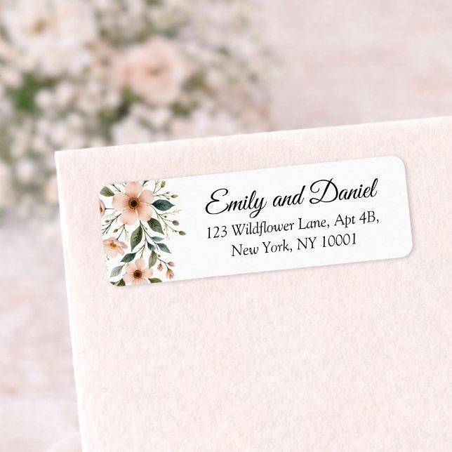 Elegant Anemone Wildflower Wedding Return Address  (Creator Uploaded)
