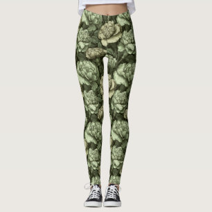Elegant Anemones Fantasy Exercise Leggings