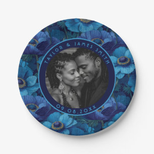 Elegant Anemones Plates For Bride And Groom Cake