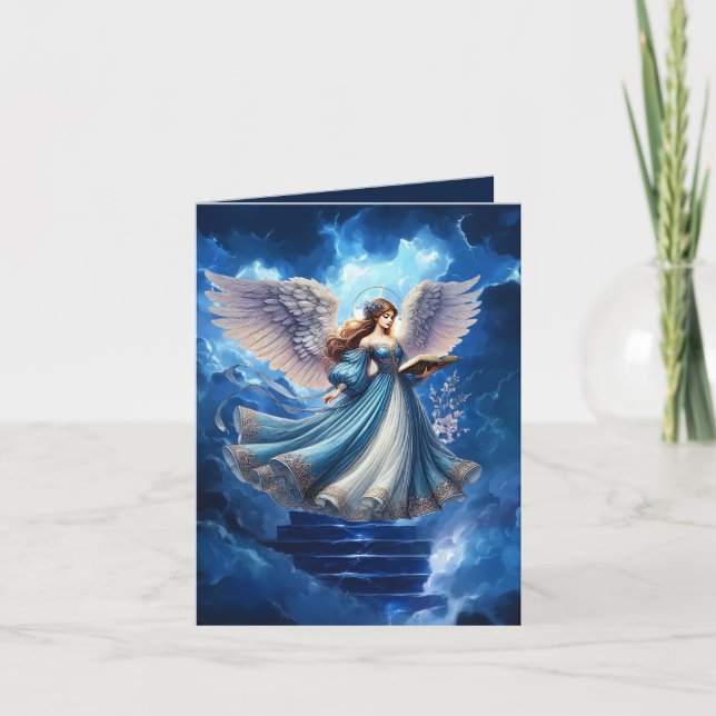 Elegant Angel add message Note Card (Front)
