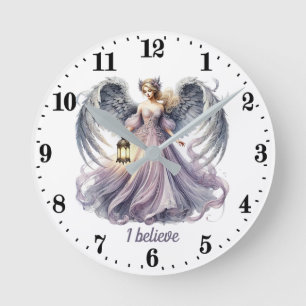 Elegant Angel lovers customizable  Round Clock