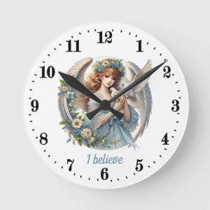 Elegant Angel lovers customizable  Round Clock