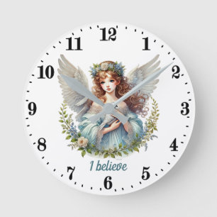 Elegant Angel lovers customizable  Round Clock