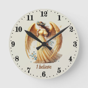 Elegant Angel lovers customizable  Round Clock
