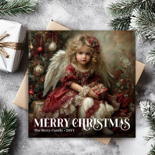 Elegant Angelic Victorian Holiday Christmas Card