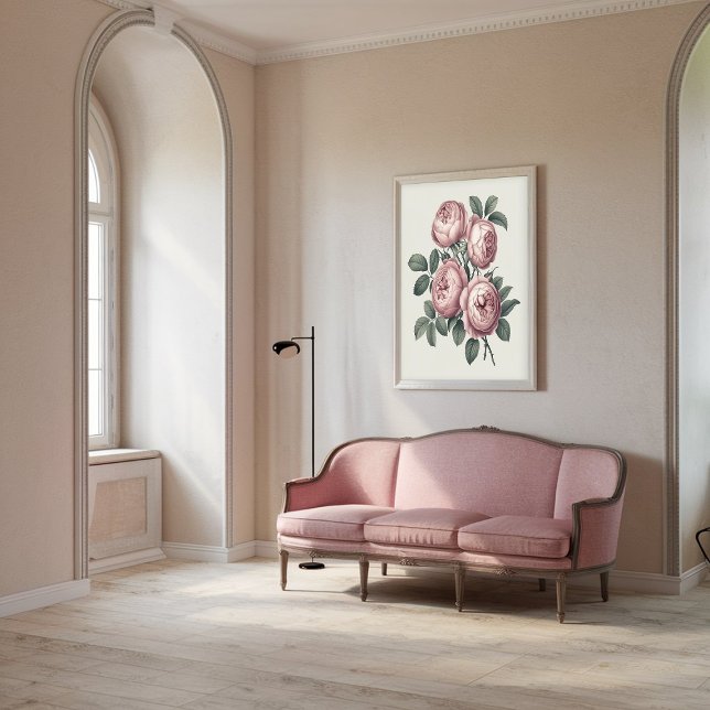 Élégant anglais Vintage Blooming Rose Poster (Créateur téléchargé)