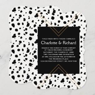 Elegant Animal Print   Black & White Dalmatian Invitation