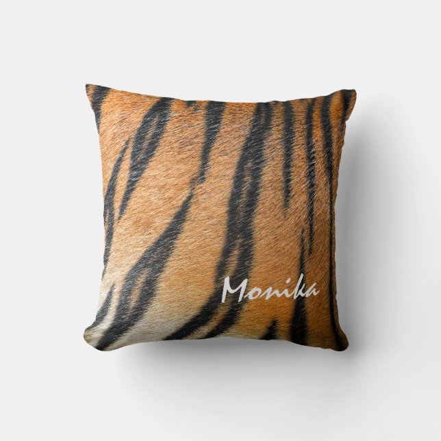 Elegant Animal Skin Tiger Print Personized  Throw Pillow (Front)