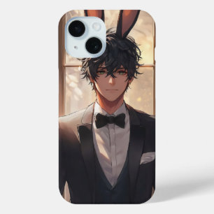 Elegant Anime Rabbit Man iPhone 15 Case