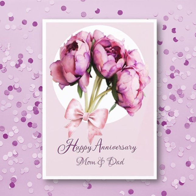 Elegant! Anniversary Mom & Dad Greeting Card (Creator Uploaded)