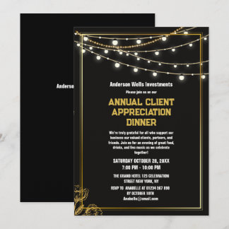 Elegant Annual Client Appreciation Dinner Party   Invitation