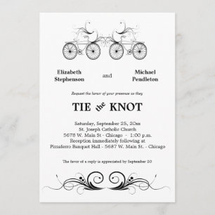 Elegant Antique Bicycle Wedding Invite