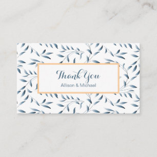 Elegant Antique Blue Willow Leaves Thank You Enclosure Card