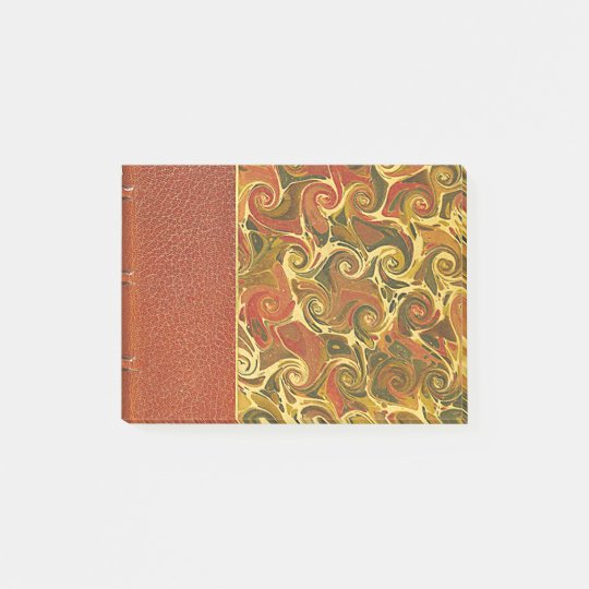 Elegant Antique Book, Ornate Swirl Pattern Post-it Notes