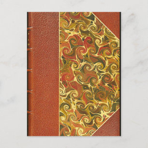 Elegant Antique Book, Ornate Swirl Pattern Postcard