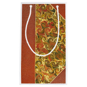 Elegant Antique Book, Ornate Swirl Pattern Small Gift Bag