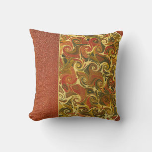 Elegant Antique Book, Ornate Swirl Pattern Throw Pillow
