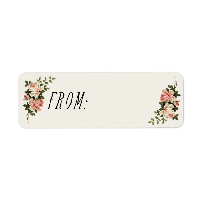 Elegant Antique Cream Rose From Label (Front)