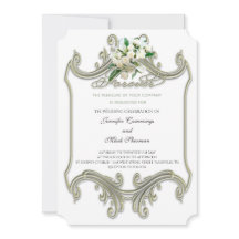 Elegant antique gold frame Wedding Invitation