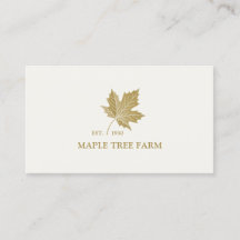 Elegant Antique Gold Maple Leaf Logo.