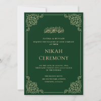 Elegant Antique Green Gold Nikah Ceremony Wedding