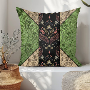 Elegant Antique Inspired Vintage Floral Throw Pillow