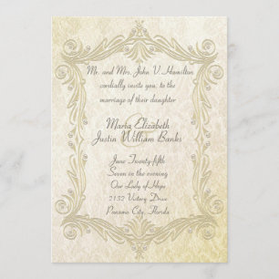 Elegant Antique Inspired Wedding Invitation