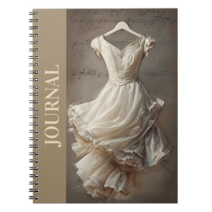 Elegant Antique Little Black Dress LBD Beige Notebook