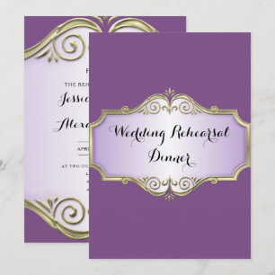 Elegant Antique Satin Wedding Rehearsal Dinner Invitation