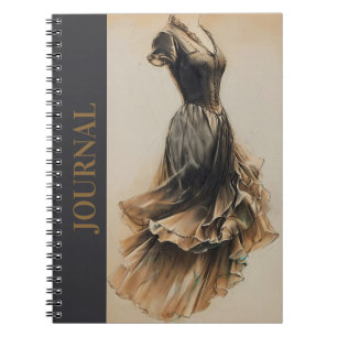 Elegant Antique Style LBD Little Black Dress Notebook