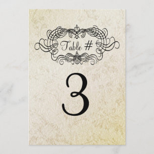 Elegant Antique Style Wedding Table Number Card
