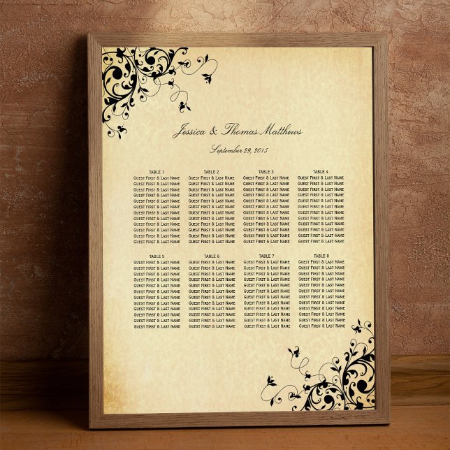 Elegant Antique Swirls Wedding Seating Chart (Creator Uploaded)