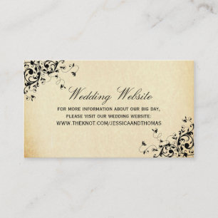Elegant Antique Swirls Wedding Website Enclosure Card