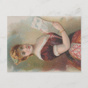 Elegant Antique Valentine's Illustration, 1890 Postcard