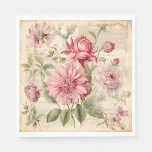 Elegant Antique Vintage French Floral Collage Napkin