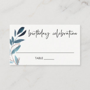 ELEGANT ANY AGE BLUE PINK FOLIAGE WREATH BIRTHDAY PLACE CARD